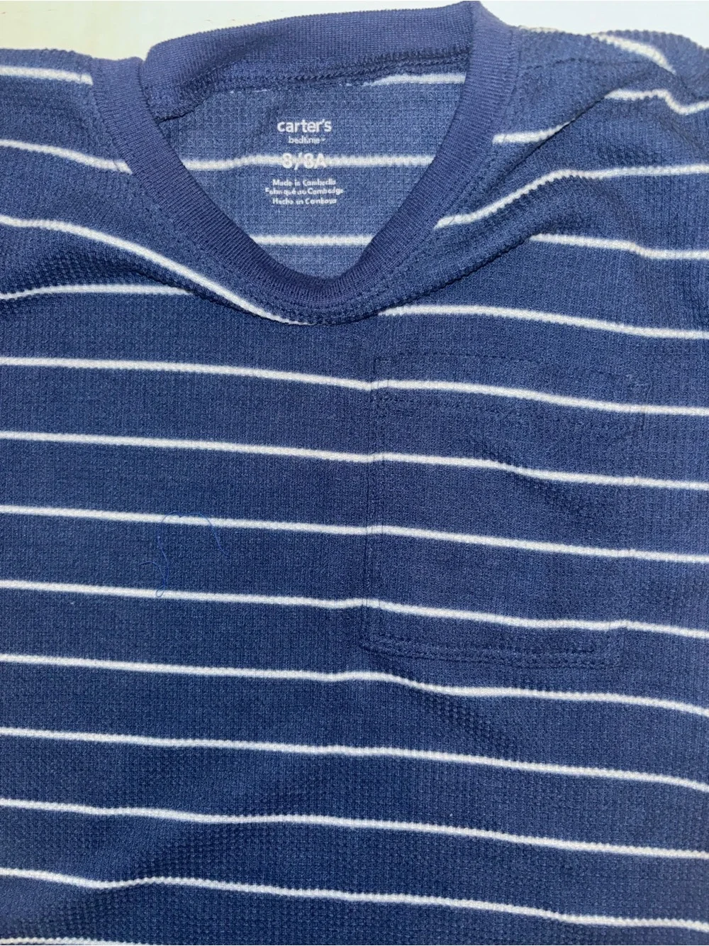 Kids Navy Blue Striped Shorts - Casual Knit Lounge Bottoms